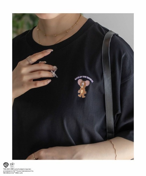 Tom&Jerry(トムアンドジェリー)の「【TOM&JERRY】プリントTシャツ(Tシャツ/カットソー・レディース・ピンク/グリーン/ブラック/オフホワイト・フリー)」の11枚目の写真