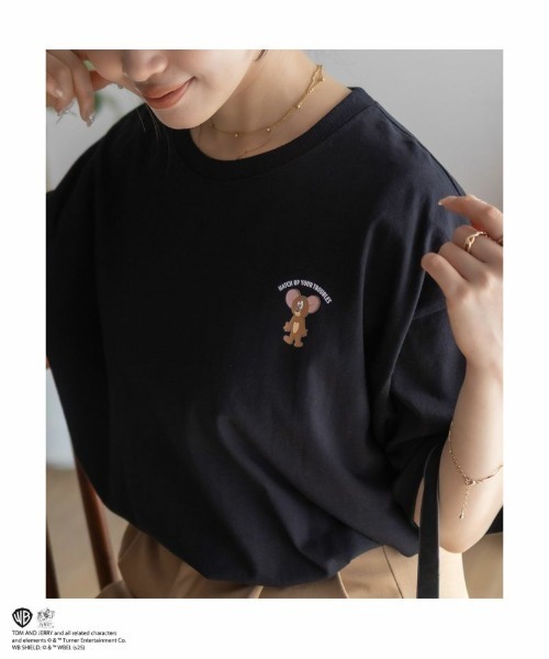Tom&Jerry(トムアンドジェリー)の「【TOM&JERRY】プリントTシャツ(Tシャツ/カットソー・レディース・ピンク/グリーン/ブラック/オフホワイト・フリー)」の12枚目の写真