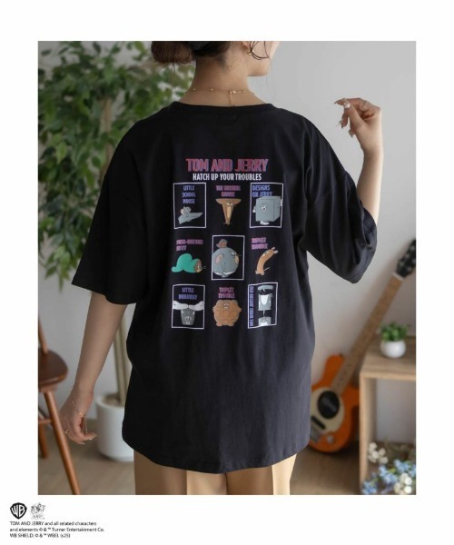 Tom&Jerry(トムアンドジェリー)の「【TOM&JERRY】プリントTシャツ(Tシャツ/カットソー・レディース・ピンク/グリーン/ブラック/オフホワイト・フリー)」の14枚目の写真