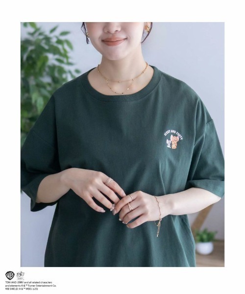 Tom&Jerry(トムアンドジェリー)の「【TOM&JERRY】プリントTシャツ(Tシャツ/カットソー・レディース・ピンク/グリーン/ブラック/オフホワイト・フリー)」の16枚目の写真