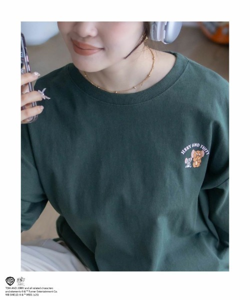 Tom&Jerry(トムアンドジェリー)の「【TOM&JERRY】プリントTシャツ(Tシャツ/カットソー・レディース・ピンク/グリーン/ブラック/オフホワイト・フリー)」の17枚目の写真