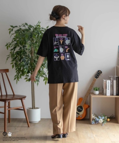 Tom&Jerry(トムアンドジェリー)の「【TOM&JERRY】プリントTシャツ(Tシャツ/カットソー・レディース・ピンク/グリーン/ブラック/オフホワイト・フリー)」の9枚目の写真