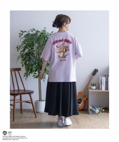 Tom&Jerry(トムアンドジェリー)の「【TOM&JERRY】プリントTシャツ(Tシャツ/カットソー・レディース・ピンク/グリーン/ブラック/オフホワイト・フリー)」の19枚目の写真