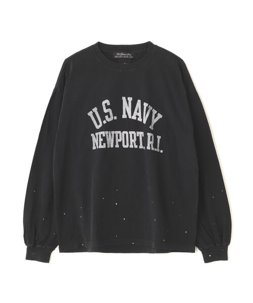 REMI RELIEF(レミレリーフ)の「REMI RELIEF(レミレリーフ) 別注20/-天竺ロンT(US NAVY)ペイント加工(Tシャツ/カットソー・メンズ・その他18/ブラック・M/L/XL)」の2枚目の写真