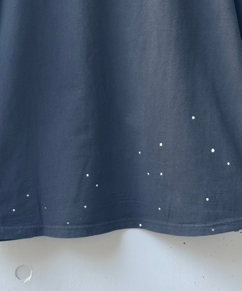 REMI RELIEF(レミレリーフ)の「REMI RELIEF(レミレリーフ) 別注20/-天竺ロンT(US NAVY)ペイント加工(Tシャツ/カットソー・メンズ・その他18/ブラック・M/L/XL)」の5枚目の写真