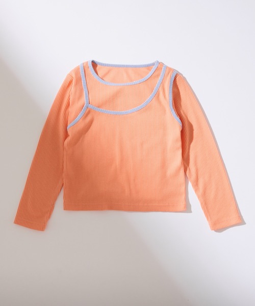 CIAOPANIC TYPY（チャオパニックティピー）の「【KIDS】アシメリブレイヤードTEE（Tシャツ/カットソー・キッズ・ブラック/オレンジ/アイボリー/グレー・XX-LARGE/X-LARGE/LARGE/MEDIUM/SMALL）」の20枚目の写真