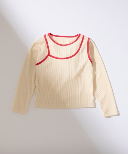 CIAOPANIC TYPY（チャオパニックティピー）の「【KIDS】アシメリブレイヤードTEE（Tシャツ/カットソー・キッズ・ブラック/オレンジ/アイボリー/グレー・XX-LARGE/X-LARGE/LARGE/MEDIUM/SMALL）」の17枚目の写真