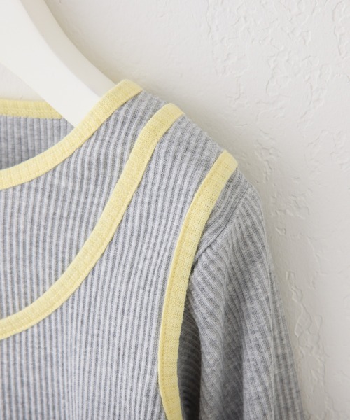 CIAOPANIC TYPY（チャオパニックティピー）の「【KIDS】アシメリブレイヤードTEE（Tシャツ/カットソー・キッズ・ブラック/オレンジ/アイボリー/グレー・XX-LARGE/X-LARGE/LARGE/MEDIUM/SMALL）」の6枚目の写真