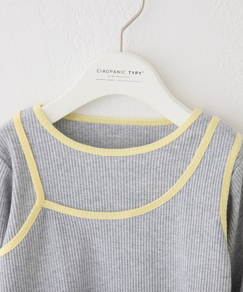 CIAOPANIC TYPY（チャオパニックティピー）の「【KIDS】アシメリブレイヤードTEE（Tシャツ/カットソー・キッズ・ブラック/オレンジ/アイボリー/グレー・XX-LARGE/X-LARGE/LARGE/MEDIUM/SMALL）」の5枚目の写真