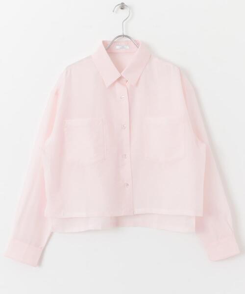 ITEMS URBANRESEARCH（アイテムズ アーバンリサーチ）の「クロップドシアーシャツ（シャツ/ブラウス・レディース・ブラウン/ライトピンク/ミント・FREE）」の5枚目の写真