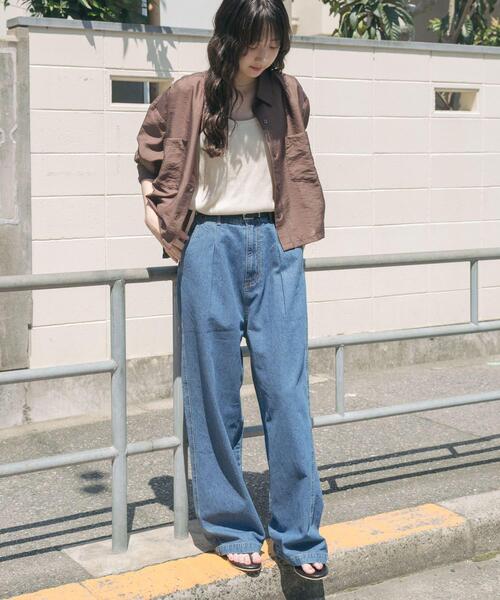 ITEMS URBANRESEARCH（アイテムズ アーバンリサーチ）の「クロップドシアーシャツ（シャツ/ブラウス・レディース・ブラウン/ライトピンク/ミント・FREE）」の10枚目の写真