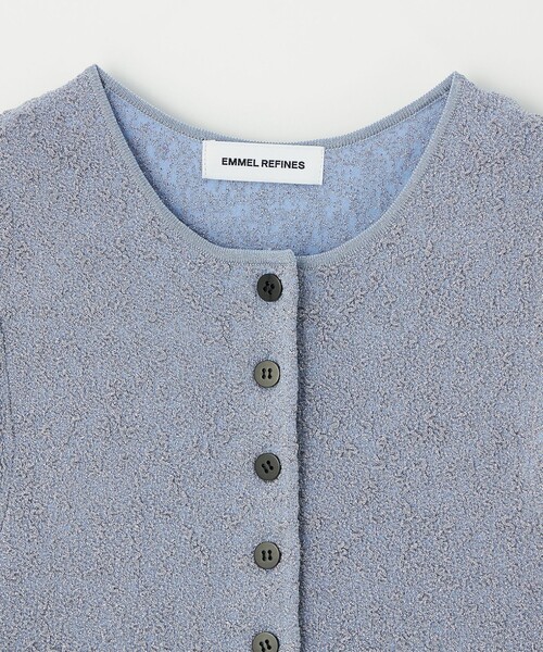 EMMEL REFINES（エメルリファインズ）の「＜EMMEL REFINES＞EM ジャカード パフスリーブ カーディガン（カーディガン/ボレロ・レディース・ダークブラウン/ライトブルー・FREE）」の16枚目の写真
