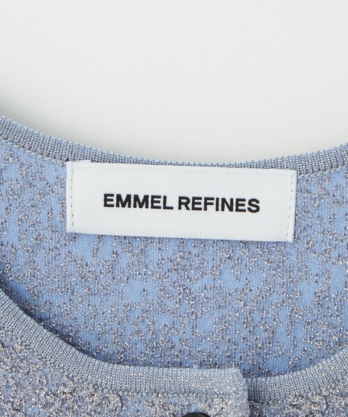EMMEL REFINES（エメルリファインズ）の「＜EMMEL REFINES＞EM ジャカード パフスリーブ カーディガン（カーディガン/ボレロ・レディース・ダークブラウン/ライトブルー・FREE）」の19枚目の写真