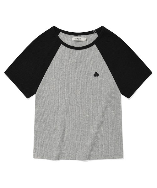 KIRSH（キルシー）の「KIRSH PLAIN COLOR MIX RAGLAN CROP T-SHIRT キルシー プレーン カラー ミックス ラグラン クロップ Tシャツ（Tシャツ/カットソー・レディース・レッド/グレー/ブラック・ONE SIZE）」の17枚目の写真
