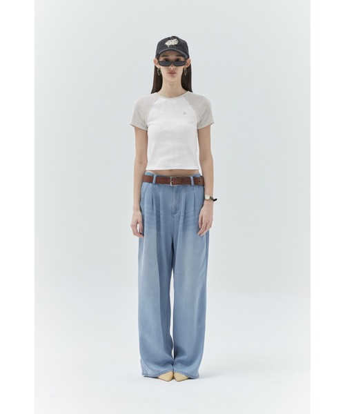 KIRSH（キルシー）の「KIRSH PLAIN COLOR MIX RAGLAN CROP T-SHIRT キルシー プレーン カラー ミックス ラグラン クロップ Tシャツ（Tシャツ/カットソー・レディース・レッド/グレー/ブラック・ONE SIZE）」の22枚目の写真