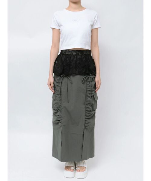 CALNAMUR(カルナムール)の「2WAY LACE OVER NYLON GATHER SK/2WAYレースオーバーナイロンギャザースカート(スカート・レディース・ベージュ/レッド/チャコールグレー・FREE)」の18枚目の写真