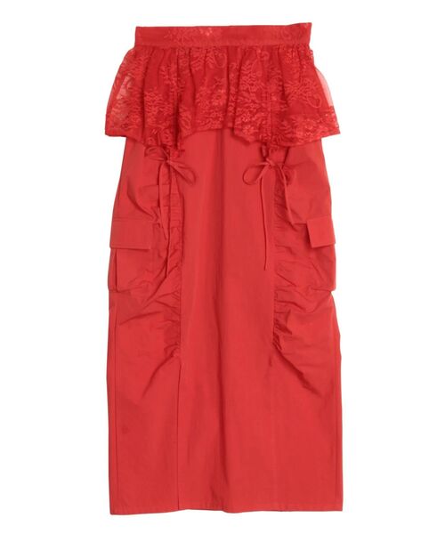 CALNAMUR(カルナムール)の「2WAY LACE OVER NYLON GATHER SK/2WAYレースオーバーナイロンギャザースカート(スカート・レディース・ベージュ/レッド/チャコールグレー・FREE)」の22枚目の写真