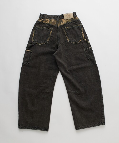 FREAK'S STORE(フリークスストア)の「NAUTICA JEANS CO./ノーティカジーンズ 迷彩 ダブルニー フレアデニムパンツ(デニムパンツ・レディース・ブラック/サックスブルー・フリ-)」の7枚目の写真