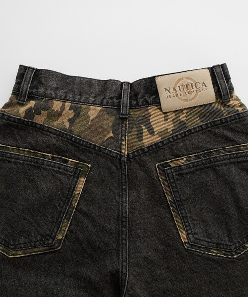 FREAK'S STORE(フリークスストア)の「NAUTICA JEANS CO./ノーティカジーンズ 迷彩 ダブルニー フレアデニムパンツ(デニムパンツ・レディース・ブラック/サックスブルー・フリ-)」の8枚目の写真