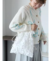 ehka sopo | 花レース巾着バッグ(ハンドバッグ)