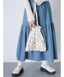 ehka sopo | 花レース巾着バッグ(ハンドバッグ)