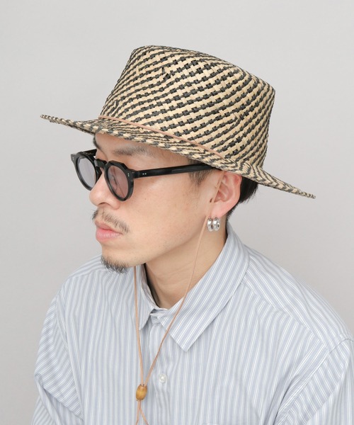 ReqHatter(レックハッター)の「ガマ あご紐付き カンカン帽(ハット・メンズ・ベージュ系その他/ベージュ系その他2・FREE)」の5枚目の写真
