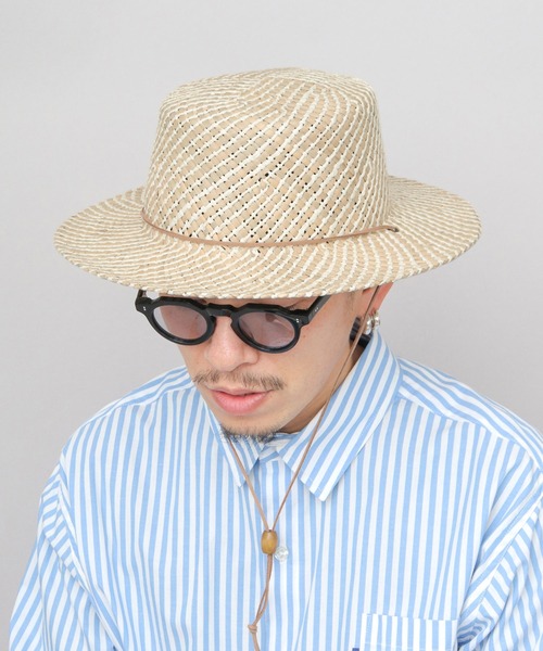 ReqHatter(レックハッター)の「ガマ あご紐付き カンカン帽(ハット・メンズ・ベージュ系その他/ベージュ系その他2・FREE)」の6枚目の写真