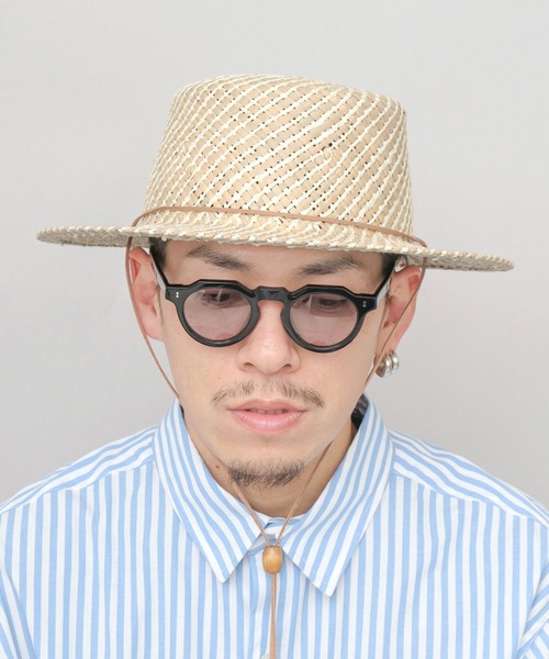 ReqHatter(レックハッター)の「ガマ あご紐付き カンカン帽(ハット・メンズ・ベージュ系その他/ベージュ系その他2・FREE)」の7枚目の写真