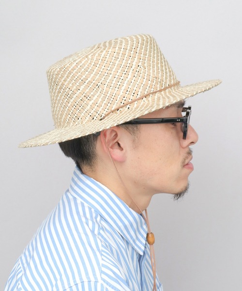 ReqHatter(レックハッター)の「ガマ あご紐付き カンカン帽(ハット・メンズ・ベージュ系その他/ベージュ系その他2・FREE)」の8枚目の写真