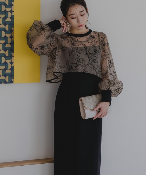 セール】フロッキー花柄ボレロ＆ノースリーブワンピース（ドレス