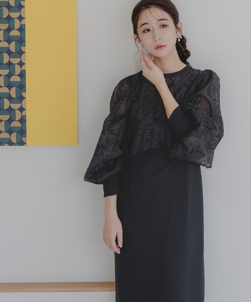 セール】フロッキー花柄ボレロ＆ノースリーブワンピース（ドレス