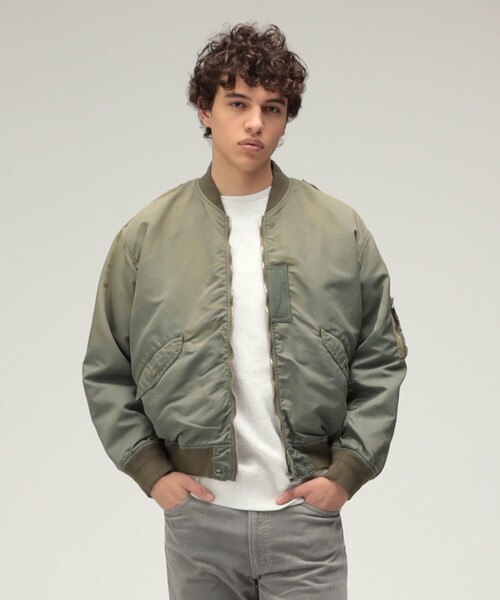 REMI RELIEF（レミレリーフ）の「【別注】REMI RELIEF / L-2B Flight Jacket（ブルゾン・メンズ・ブラック系その他4/オリーブ/ネイビー・MEDIUM/X-LARGE/LARGE/SMALL）」の12枚目の写真