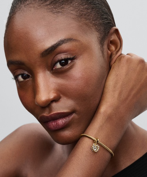 スパークリング ハート ダブル ゴールド ダングル チャーム（チャーム