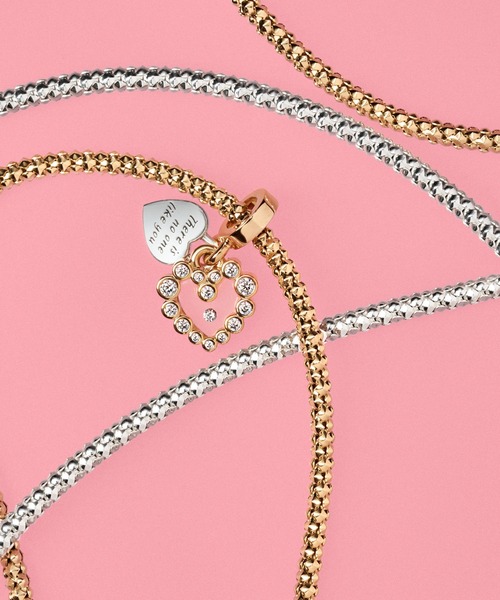 スパークリング ハート ダブル ゴールド ダングル チャーム（チャーム