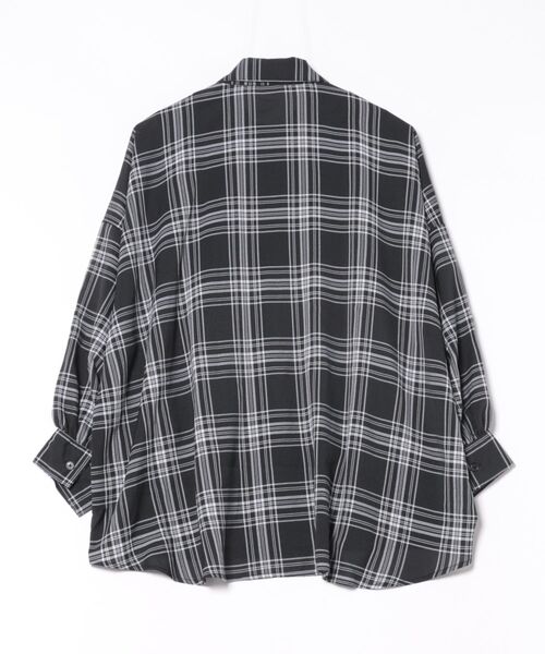 GORGE（ゴージ）の「《タンクトップ付き×チェック柄》レディース 抜け感シャツ 2点セット 春夏秋（シャツ/ブラウス・レディース・モカ/ブラック/オフホワイト/ネイビー・F）」の5枚目の写真