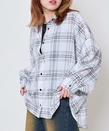 《タンクトップ付き×チェック柄》レディース 抜け感シャツ 2点セット 春夏秋