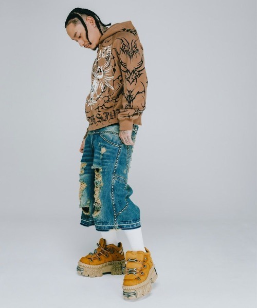 BREATH / ブレス】SUICIDE STUDS DENIM SHORTS / インディゴ [BR25