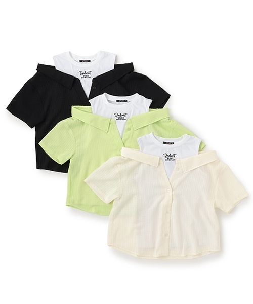 by LOVEiT(バイラビット)の「レイヤード風シャツ(シャツ/ブラウス・キッズ・ブラック/ライム/アイボリー・140cm/130cm/150cm/120cm/160cm)」の12枚目の写真