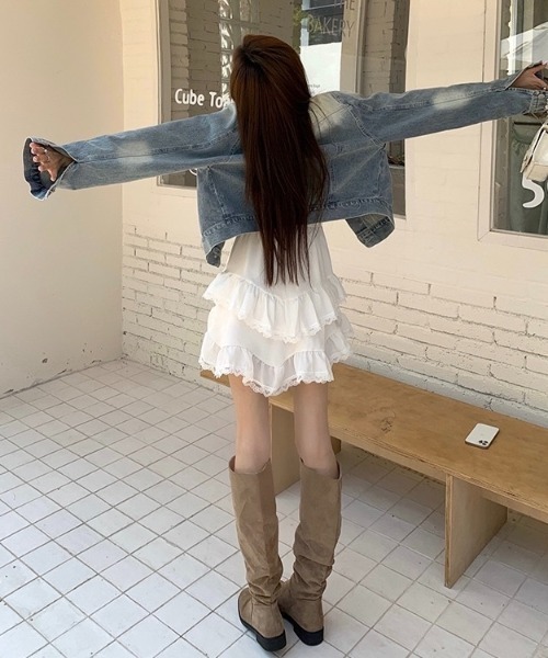 LADY LIKE(レディライク)の「レース付きティアードキャミワンピース(ワンピース・レディース・ホワイト・M)」の13枚目の写真