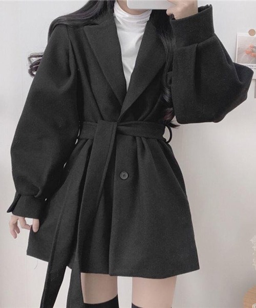 CERCA(チェルカ)の「Nia(ニア)/ウエストリボン チェスターコート(チェスターコート・レディース・アイボリー/ブラック・LARGE/MEDIUM/SMALL)」の6枚目の写真