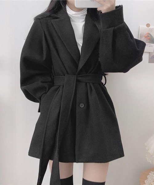 CERCA(チェルカ)の「Nia(ニア)/ウエストリボン チェスターコート(チェスターコート・レディース・アイボリー/ブラック・LARGE/MEDIUM/SMALL)」の8枚目の写真