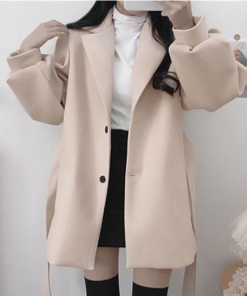 CERCA(チェルカ)の「Nia(ニア)/ウエストリボン チェスターコート(チェスターコート・レディース・アイボリー/ブラック・LARGE/MEDIUM/SMALL)」の11枚目の写真