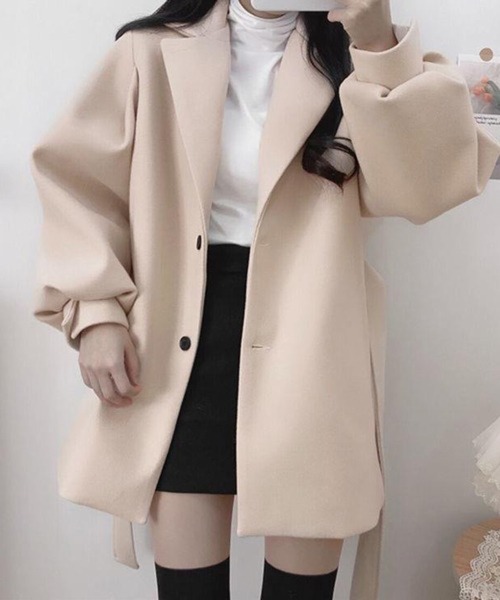 CERCA(チェルカ)の「Nia(ニア)/ウエストリボン チェスターコート(チェスターコート・レディース・アイボリー/ブラック・LARGE/MEDIUM/SMALL)」の13枚目の写真