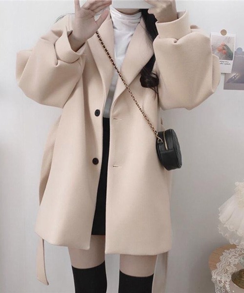 CERCA(チェルカ)の「Nia(ニア)/ウエストリボン チェスターコート(チェスターコート・レディース・アイボリー/ブラック・LARGE/MEDIUM/SMALL)」の14枚目の写真