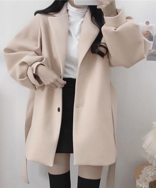 CERCA(チェルカ)の「Nia(ニア)/ウエストリボン チェスターコート(チェスターコート・レディース・アイボリー/ブラック・LARGE/MEDIUM/SMALL)」の15枚目の写真