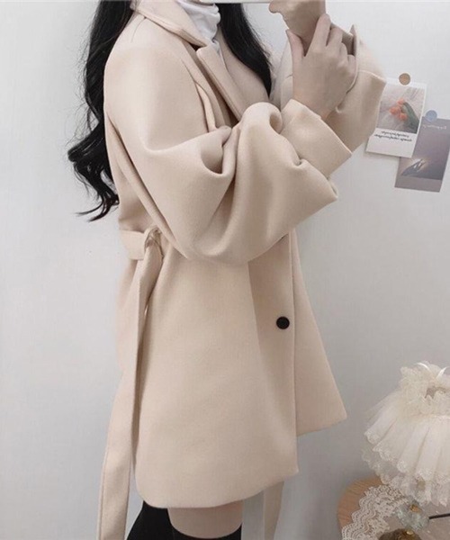 CERCA(チェルカ)の「Nia(ニア)/ウエストリボン チェスターコート(チェスターコート・レディース・アイボリー/ブラック・LARGE/MEDIUM/SMALL)」の16枚目の写真