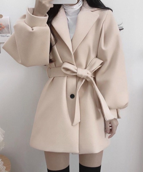 CERCA(チェルカ)の「Nia(ニア)/ウエストリボン チェスターコート(チェスターコート・レディース・アイボリー/ブラック・LARGE/MEDIUM/SMALL)」の17枚目の写真