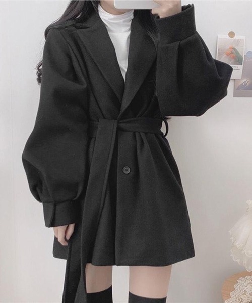 CERCA(チェルカ)の「Nia(ニア)/ウエストリボン チェスターコート(チェスターコート・レディース・アイボリー/ブラック・LARGE/MEDIUM/SMALL)」の22枚目の写真