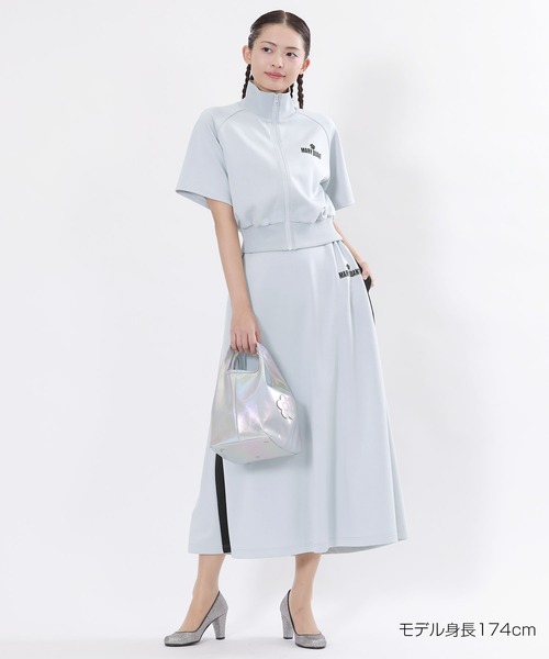 マリークワント　ロゴボンディングスカート マリークワント MARY QUANT ロゴボンディング スカート （ブルー