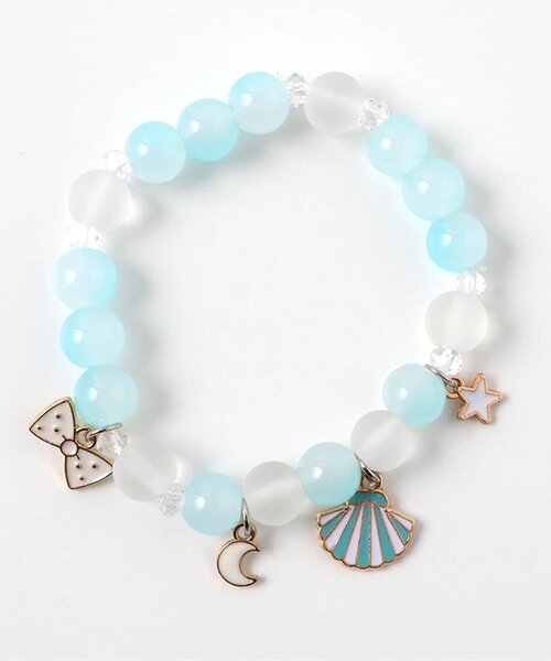 apres les cours（アプレレクール）の「シェルブレスレット（ブレスレット・キッズ・サックスブルー・FREE）」の6枚目の写真